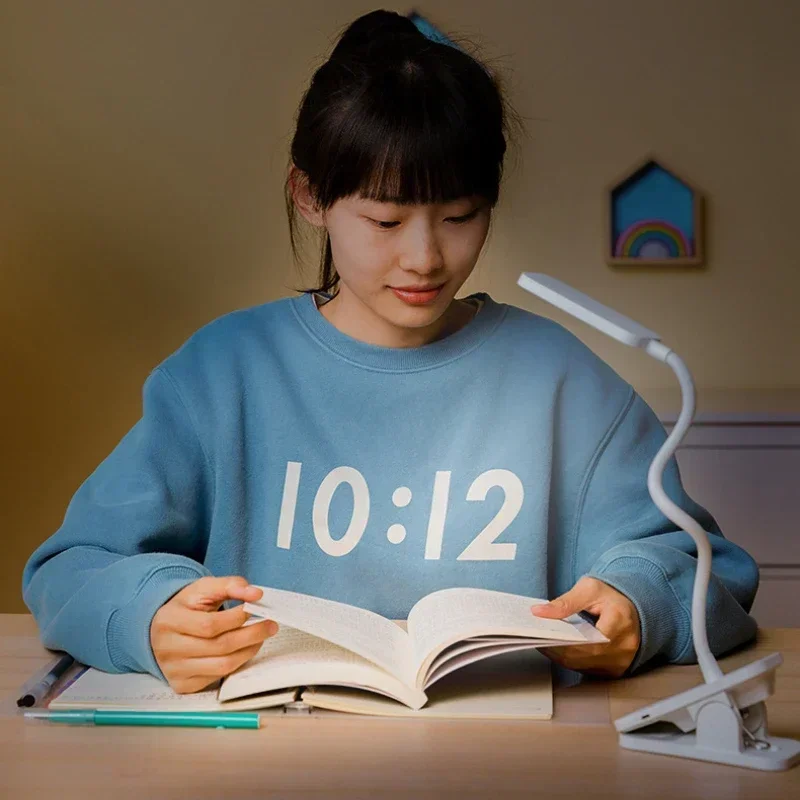 Deli-LED Grampo Abajur, Estudante Dormitório Abajur, Stepless Escurecimento, USB Plug-In, Mini Luz LED, Luz Livro