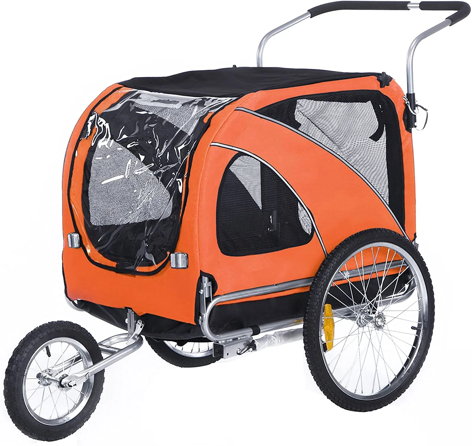 Large Size Bicycle Pet Trailer And Jogger Of Orange Color