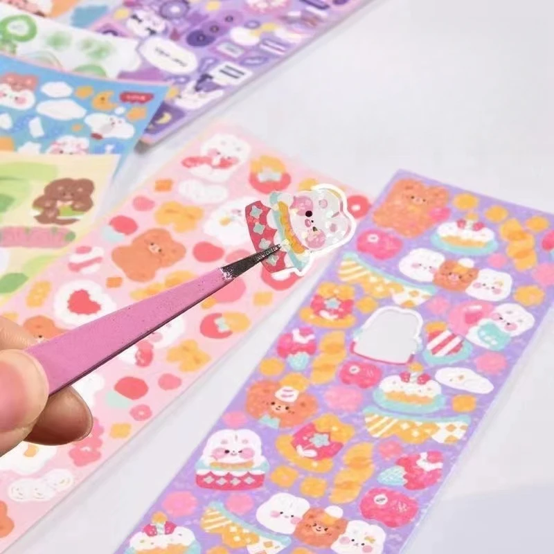 Cute Stickers Kawaii Cartoon Laser Sticker for Kid Sticker Plate DIY Decorative Material Scrapbooking Home Decorative