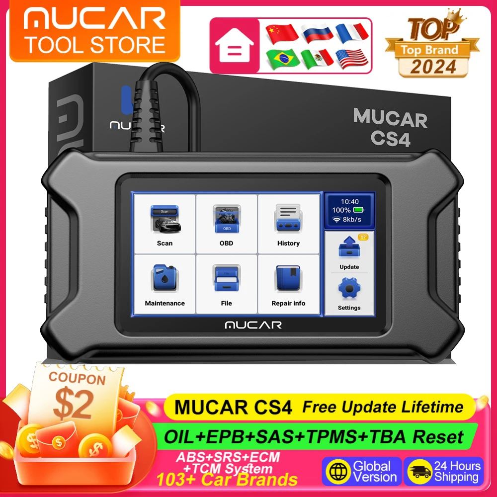 MUCAR CS90 CS4 CS5 CS6 Car Diagnostic Tool Lifetime Free Update Auto Diagnostics Scanner Auto Vin Reading Car Error Code Reader