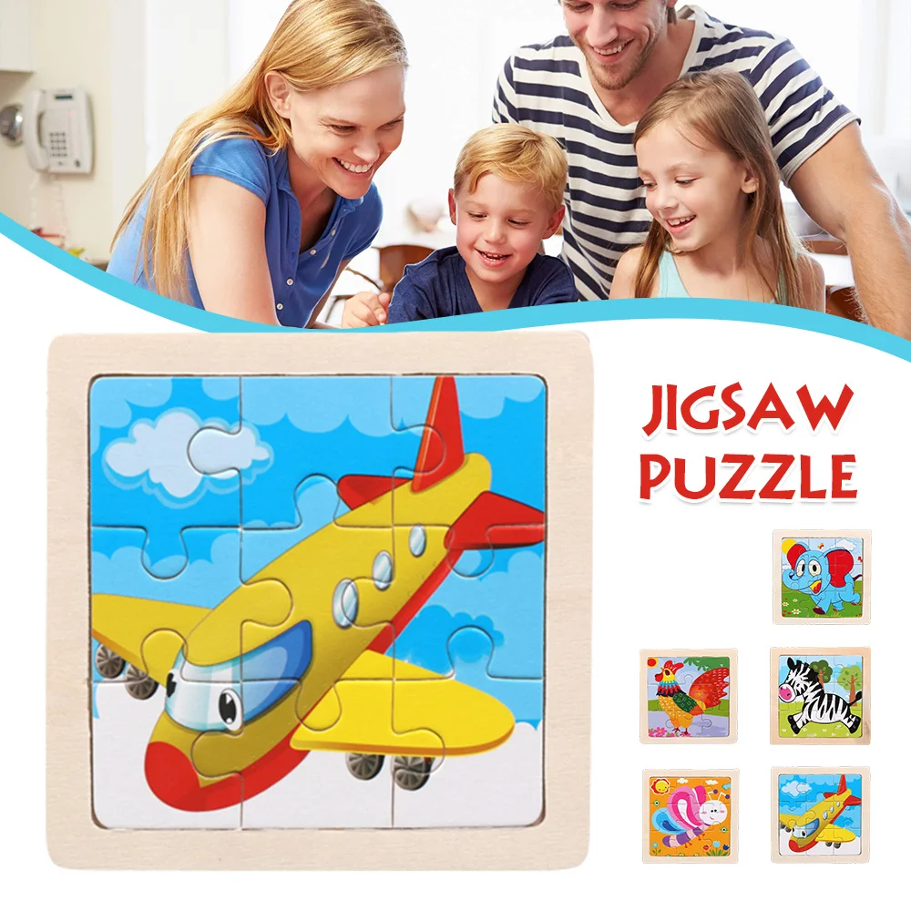 ของเล่นไม้เสริมพัฒนาการเด็กเล็ก รูปการ์ตูนหลากสีสัน สำหรับเด็กวัยเตาะแตะ