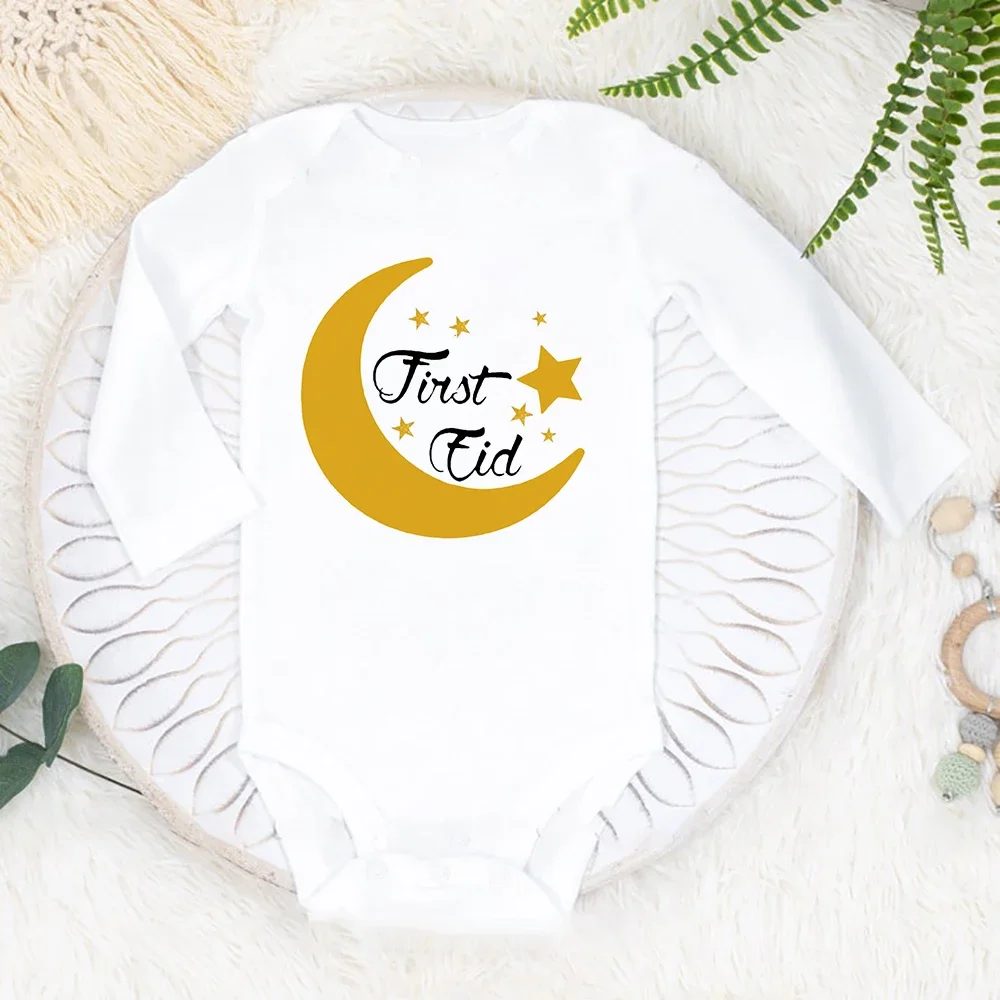 Baby Eid Romper My First Ramadan Newborn Outfit Toddler Ramadan Clothes Infant Eid Bodysuits Baby Shower Keepsake Gifts