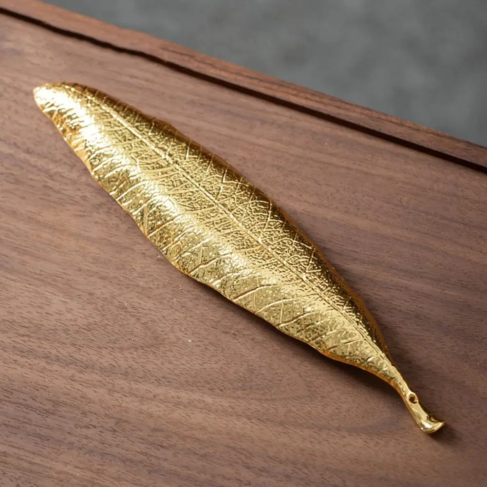 Creative Handmade Leaf Incense Tray Antique Zinc Alloy Incense Holder Leaf Design Vertical Incense Rack Zen
