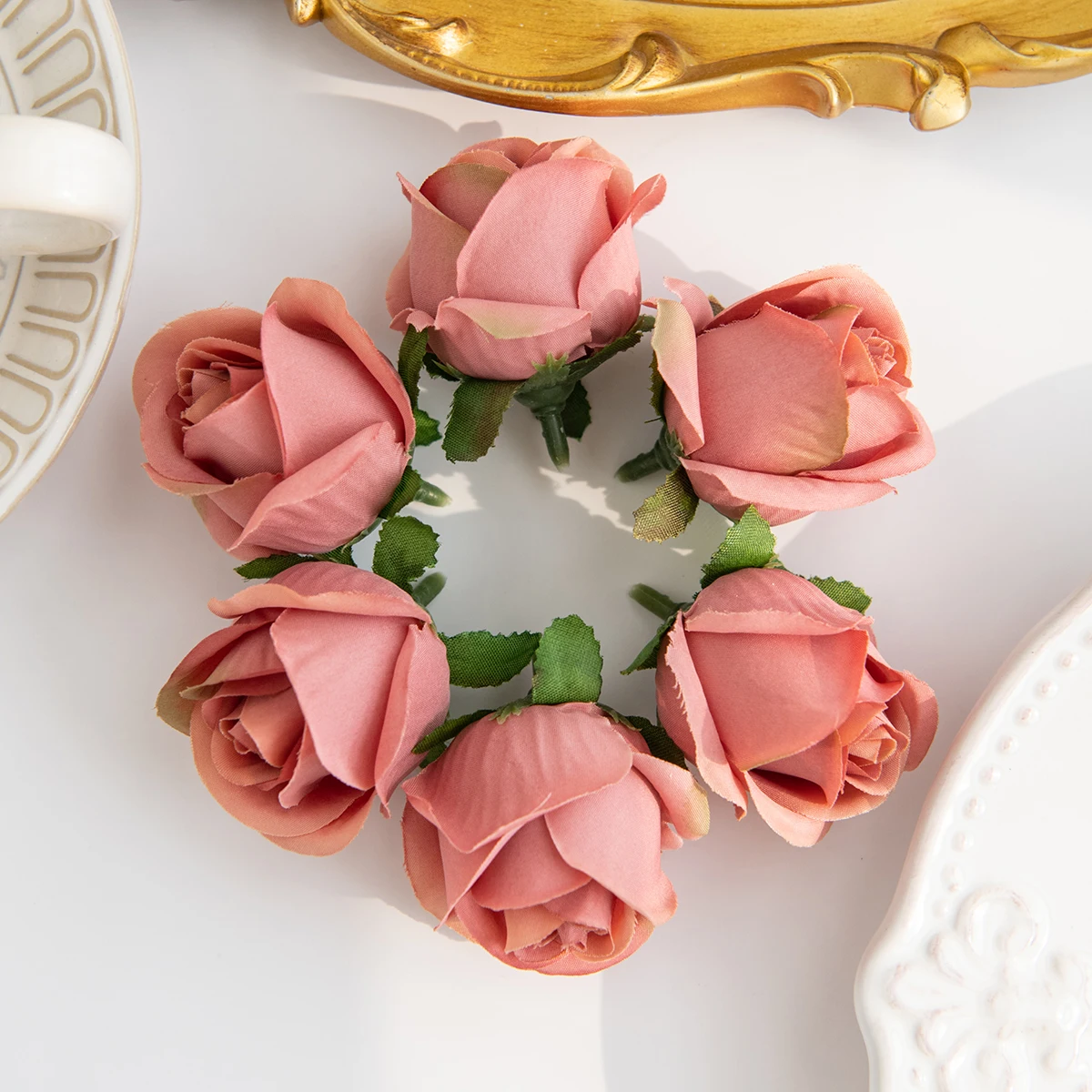 Künstliche Blume Seide Günstige Rose Kopf Hause Hochzeit Dekoration Weihnachten Party DIY Geschenk Box Sammelalbum Handwerk Handgelenk Blume Hotsale – Detail 4