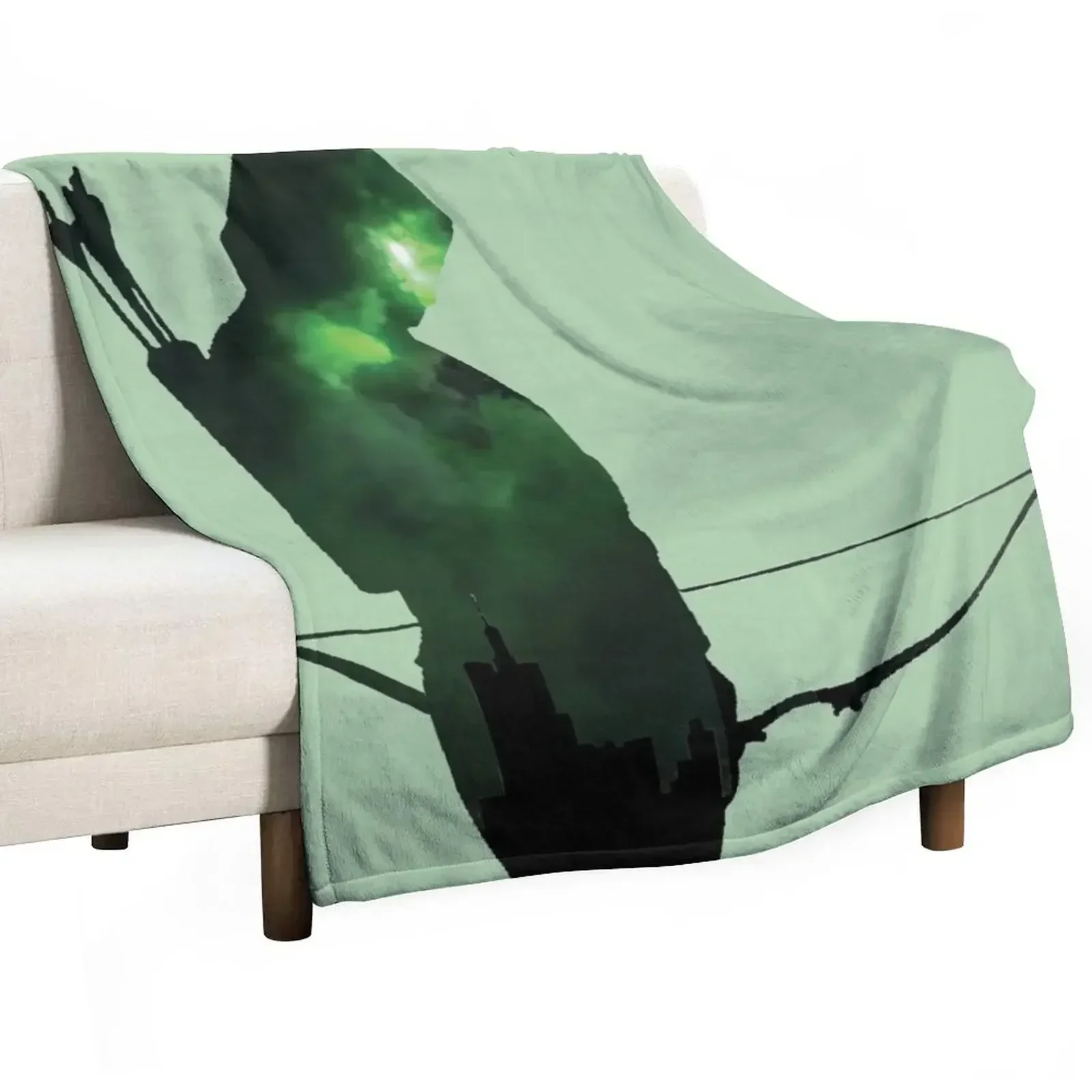 

Green Arrow Silhouette Throw Blanket cosplay anime Plush For Decorative Sofa Warm Blankets