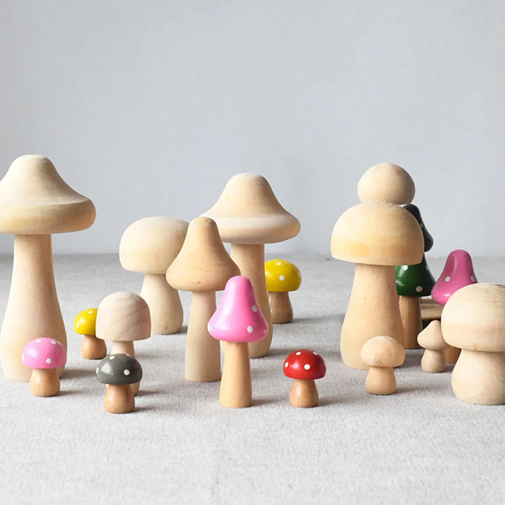 

5 Pcs Mini Mushroom Adornment Mushroom Crafts Unfinished DIY Decorations Light Weight Compact Garden Adornment