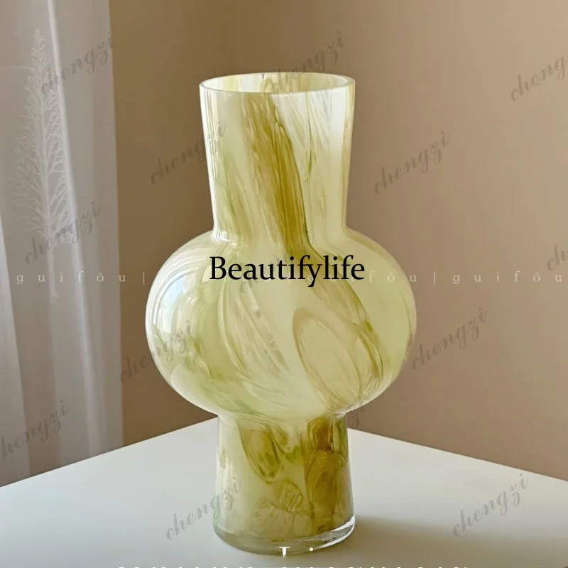 A95 wabi-sabi wind large diameter rich bamboo flower arrangement vase medium ancient art flower sensory device