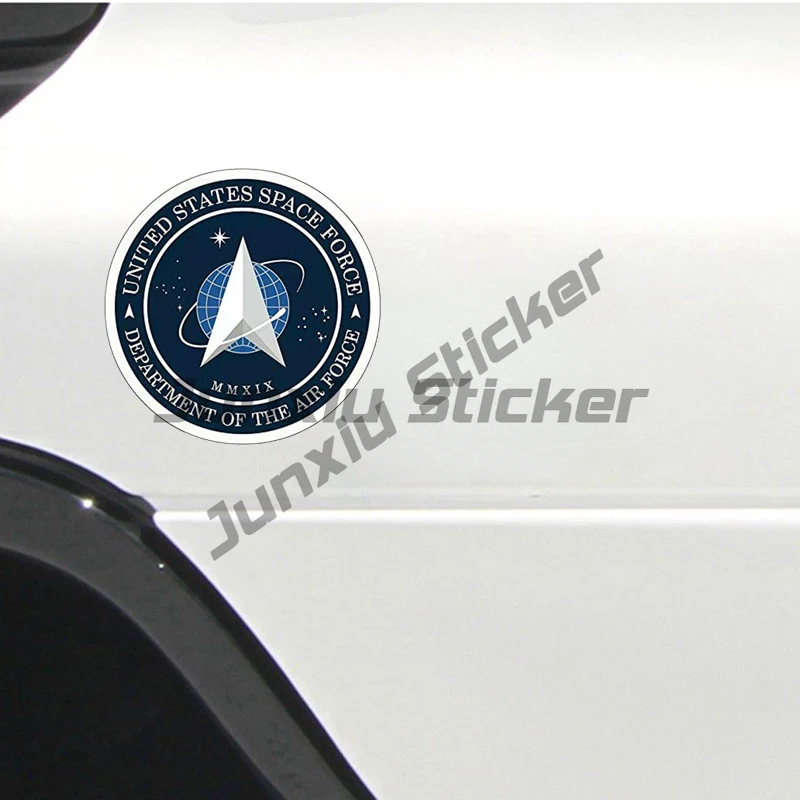 Official Round US Space Force Logo Car Sticker Dept of Air Force Trump Insignia Seal PVC Car Window Motorcycle Vinyl Decals