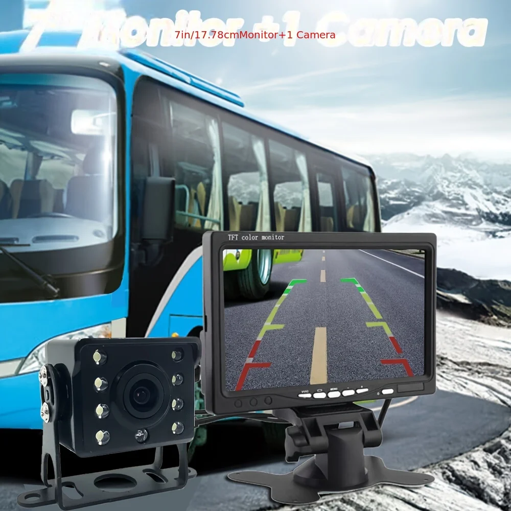 7-inch Durable Reversing Image Display for Truck Minibus Vehicle-mounted Engineering Vehicle Harvester Visual Track Camera