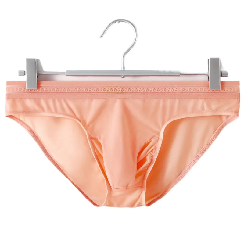Men's Briefs Ice Silk Underwear Gun Bullet Separation Panties Thin Breathable Underpants Sexy Elephant Nose Bikini Slip Homme