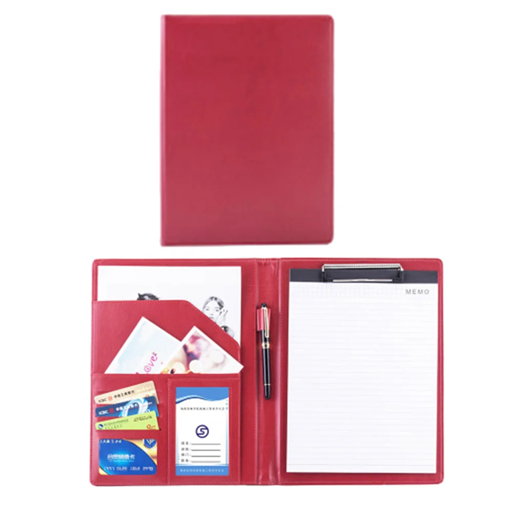 Calculator Clipboard Premium A4 Document Folder Portable File Organizer For Office School Study Supplies Red