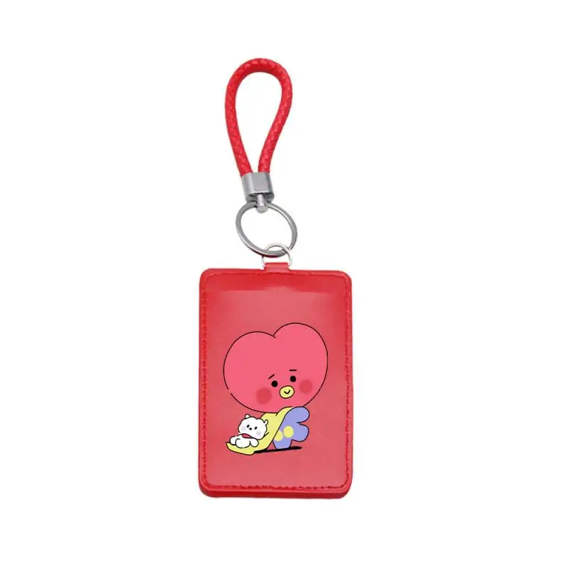 Kawaii Cartoon Bt21 Card Holder Student Id Card Access Card Bus Card Meal Card Lanyard Portable Protective Cover Holiday Gift