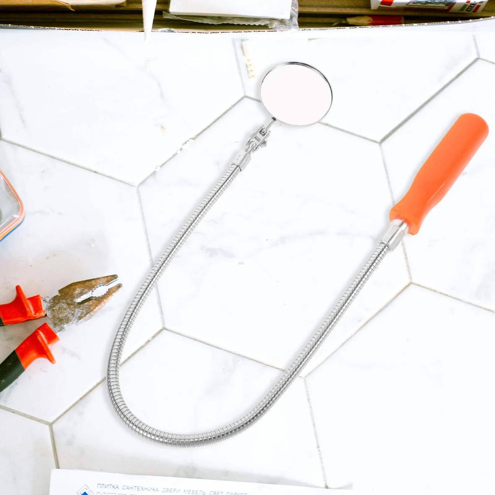 

Automotive Mirror Tool Inspection Bendable Circular Extendable Extending 360 Rotation