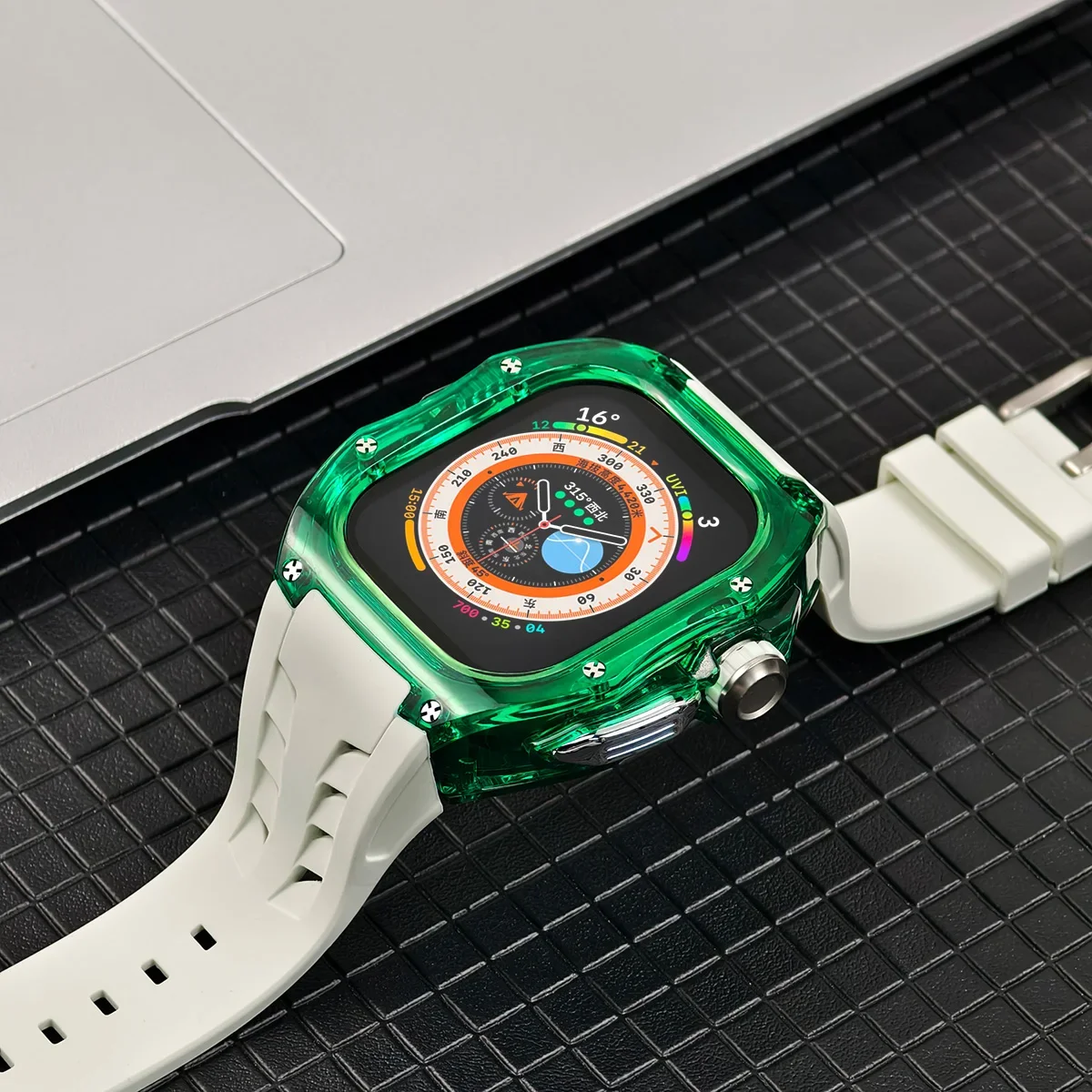 Suitable for Apple Watch Ultra2 49mm Luxury Modification strap+TPU case Fully Wrapped Lightweight Silicon Strap for IWatch9 49mm image 3