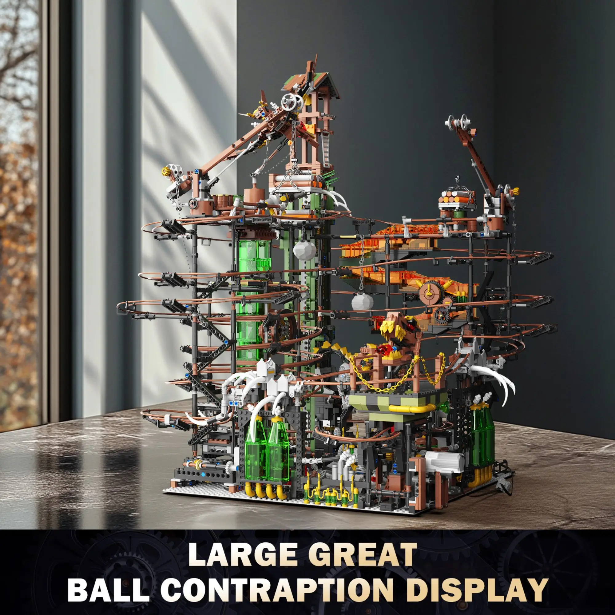 

5391pcs GBC Building Blocks Desktop Decoration Steampunk Pinball Spiral Track Gear Rotation Bricks Toys Games for Adults Gifts