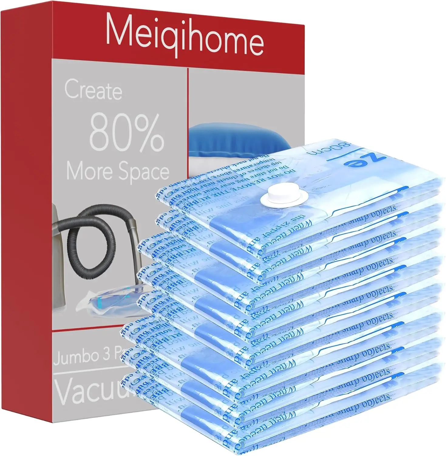 

Vacuum Storage Bags Set, 8-Pack Space Saver for Clothes, Bedding & Pillows