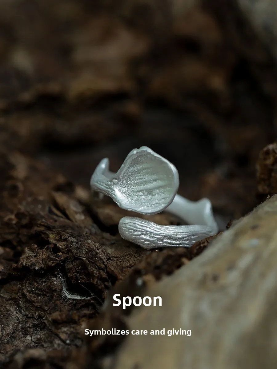 

Handmade Whole Body 999 Silver Spoons Rings Unisex Simple Versatile Fashion Jewelry Customizable Engraving Couple Rings