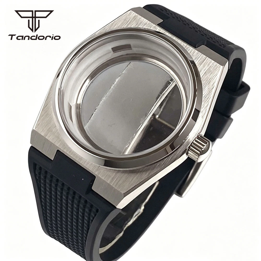 40mm NH35 Watch Case & Band Sapphire Glass For PRX Super Player Mod Parts Clear Back Fit NH35 NH36 NH38 NH70 NH72 ETA2824 PT5000