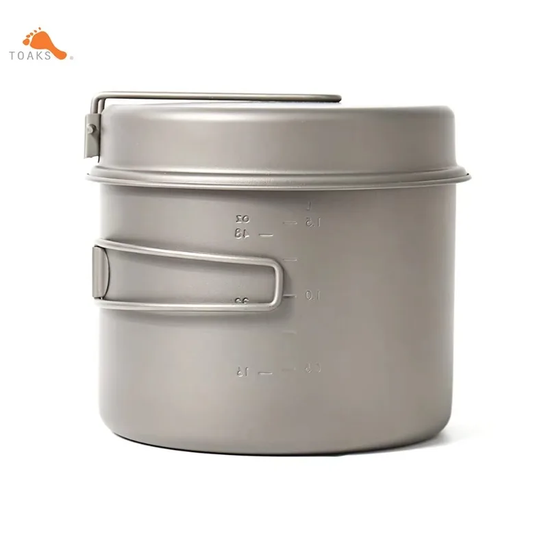 

TOAKS CKW-1600 Titanium Outdoor Camping Pan Hiking Cookware Backpacking Cooking Picnic Bowl Pot Pan Set with Folded handle