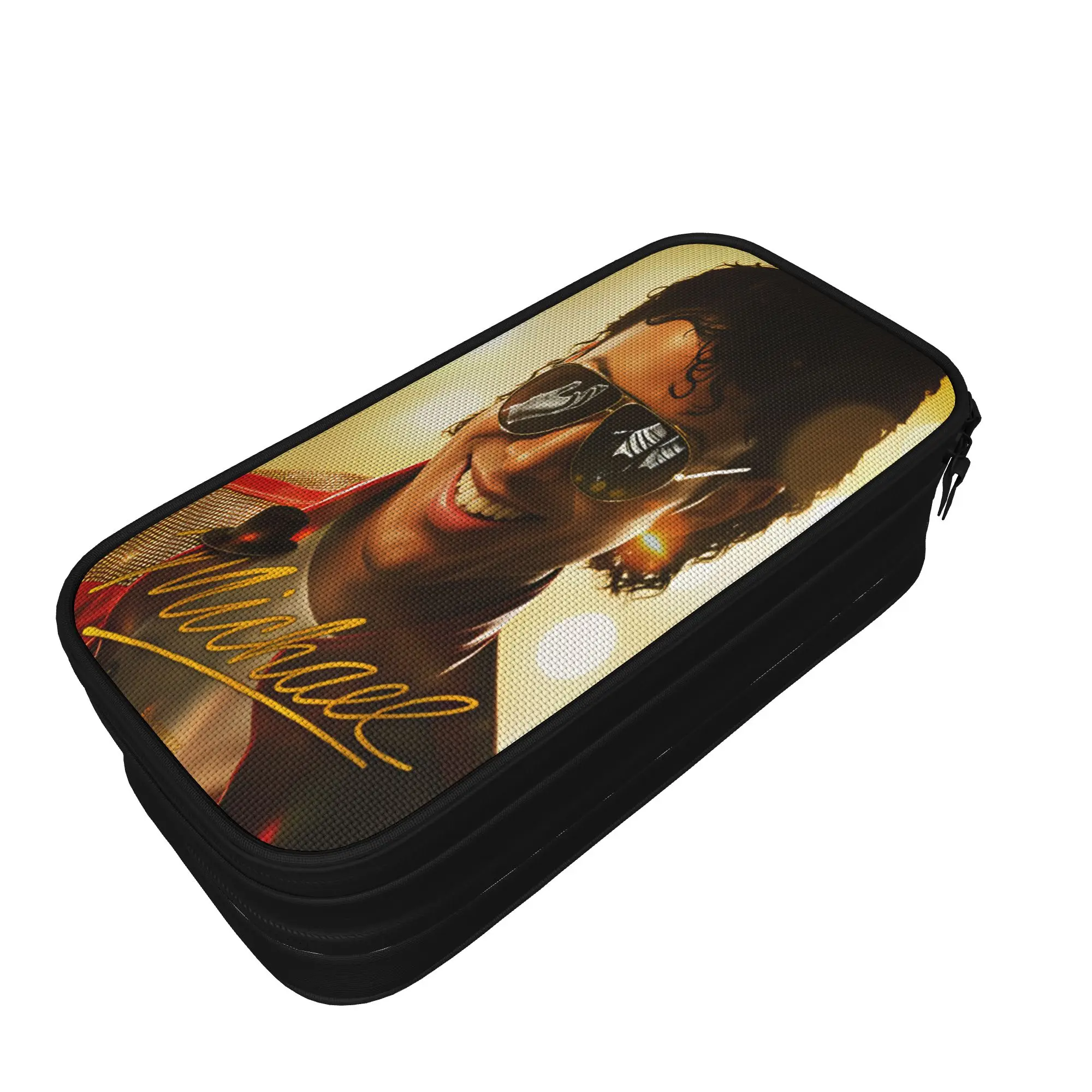 Michael Jackson Pencil Case  Big Pencil Box Girls Boys Double Layer Lovely School Pencil Cases Design Stationery Organizer