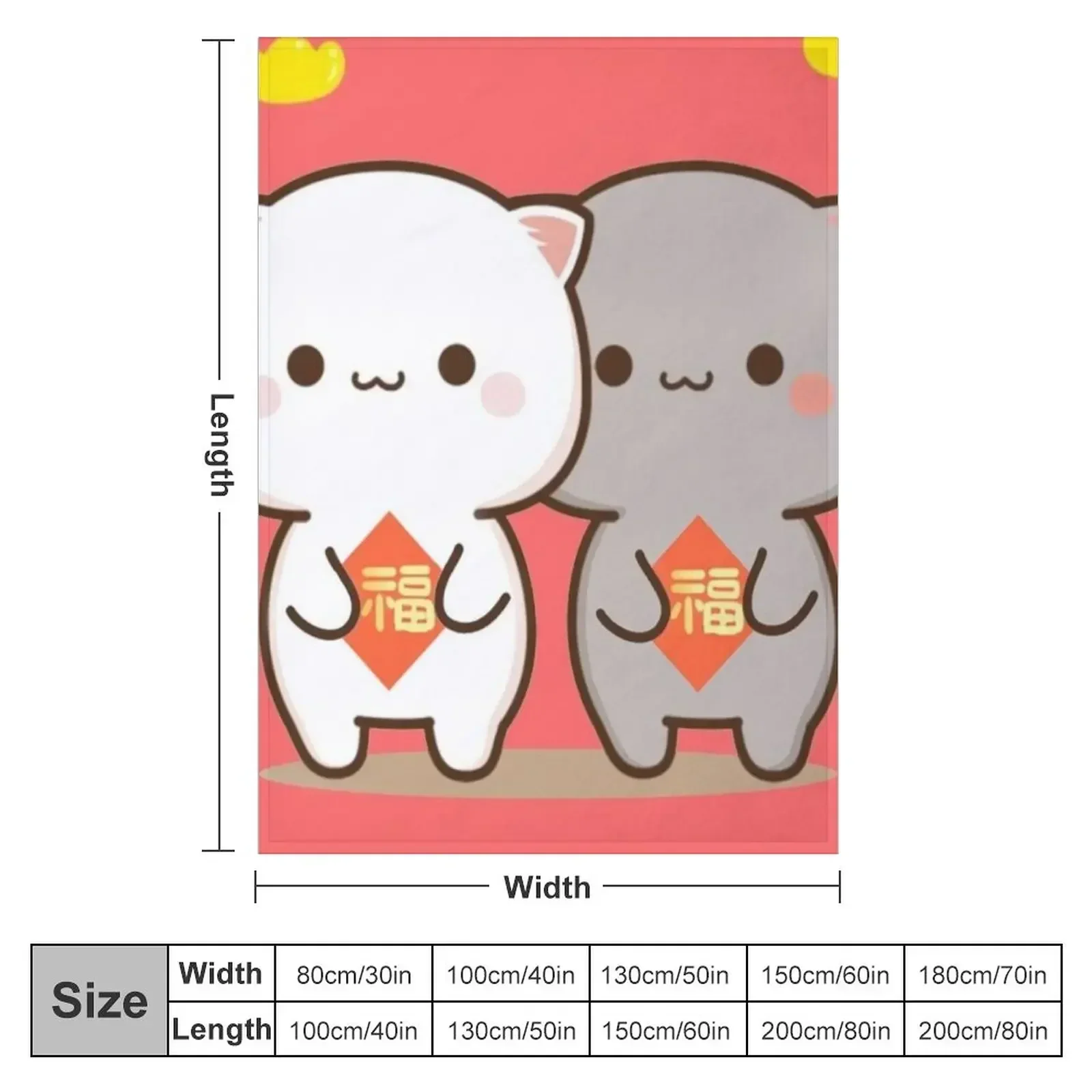 Cute peach and Goma couple Throw Blanket Stuffeds Picnic Extra Large Throw cosplay anime Blankets