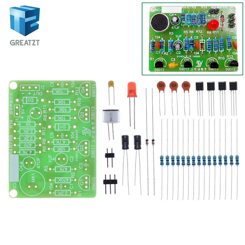 Kit DIY GREATZT de capteur sonore électronique à commande par applaudissement, circuit électronique DIY, module PCB intégré