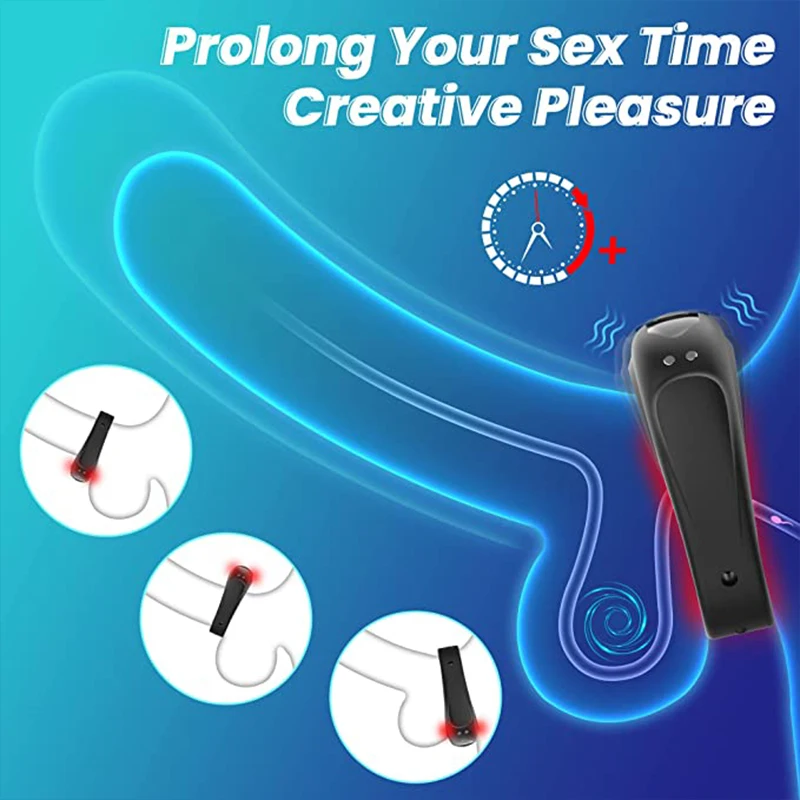 Penis Ring with Adjustable Buckle Men Cock Vibrators Longer Harder Stronger Erection Adult Vibrating Sex Toys Games