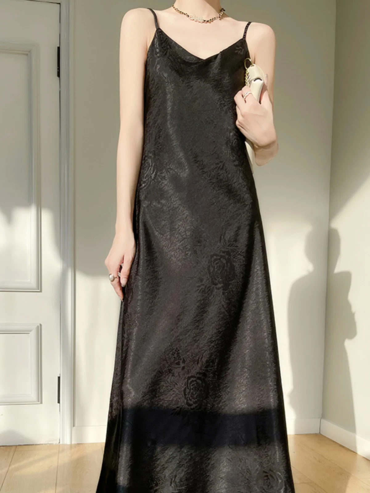 Ele cetim ter dr feminino primavera verão cintura alta saia longa emagrecimento acetato vestido de impressão floral para jovens adultos