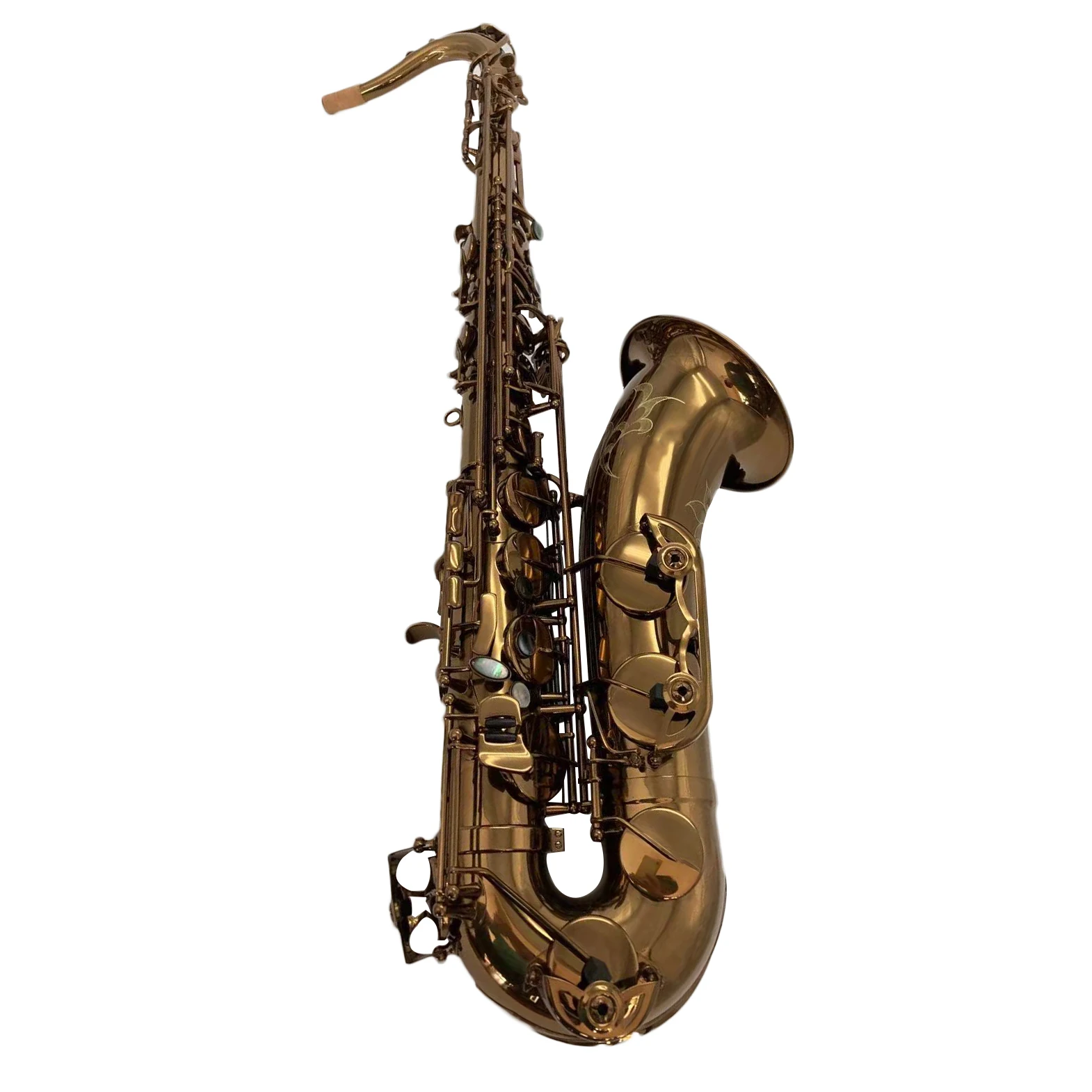 Black oil color surface finished new style design gold lacquer tenor saxophone