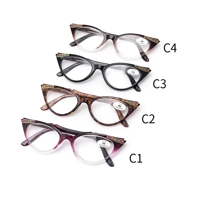 Read Magnification Cat Eye Frame Vision Care Presbyopia Glasses Hyperopia Eyewear Women Reading Glasses Computer Eyeglasses