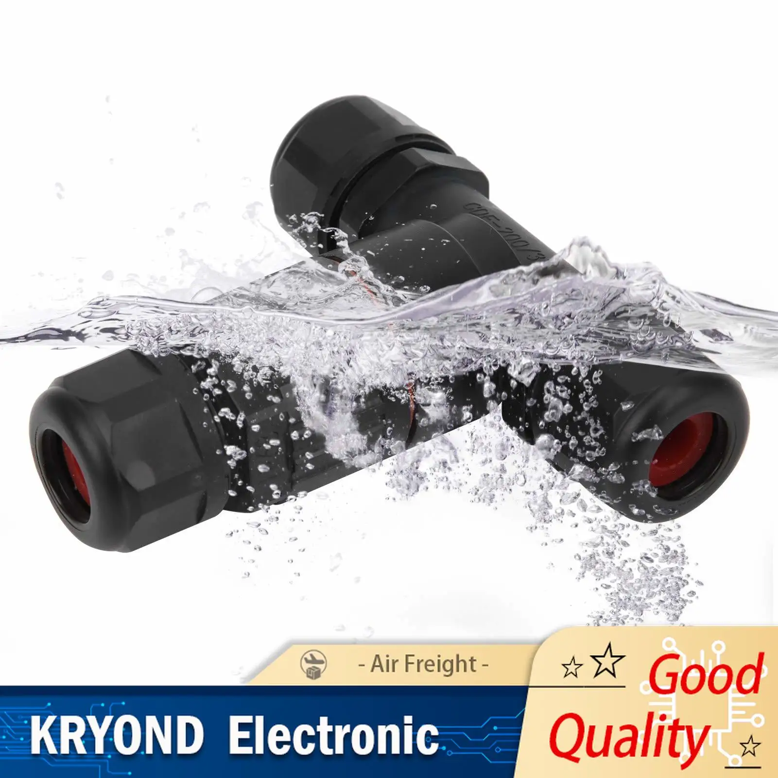 1PCS T-shaped Outdoor IP68 Waterproof Cable Connector Three Pole Three-Way Quick Connector