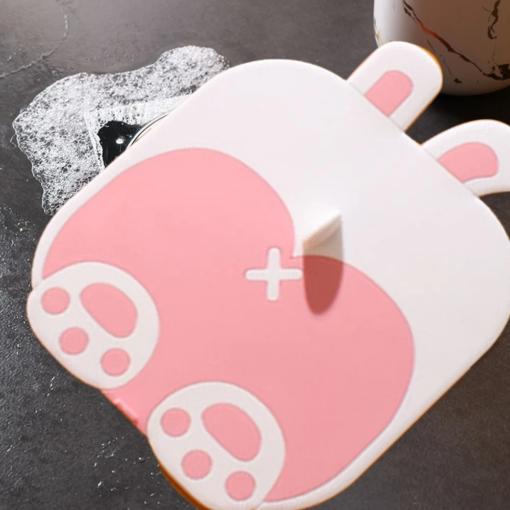 PVC Material Shower Drain Stopper Anti Slip Cartoon Style Bathtub Stopper With Lifting Handle Odor Resistant Drain Hair Catcher