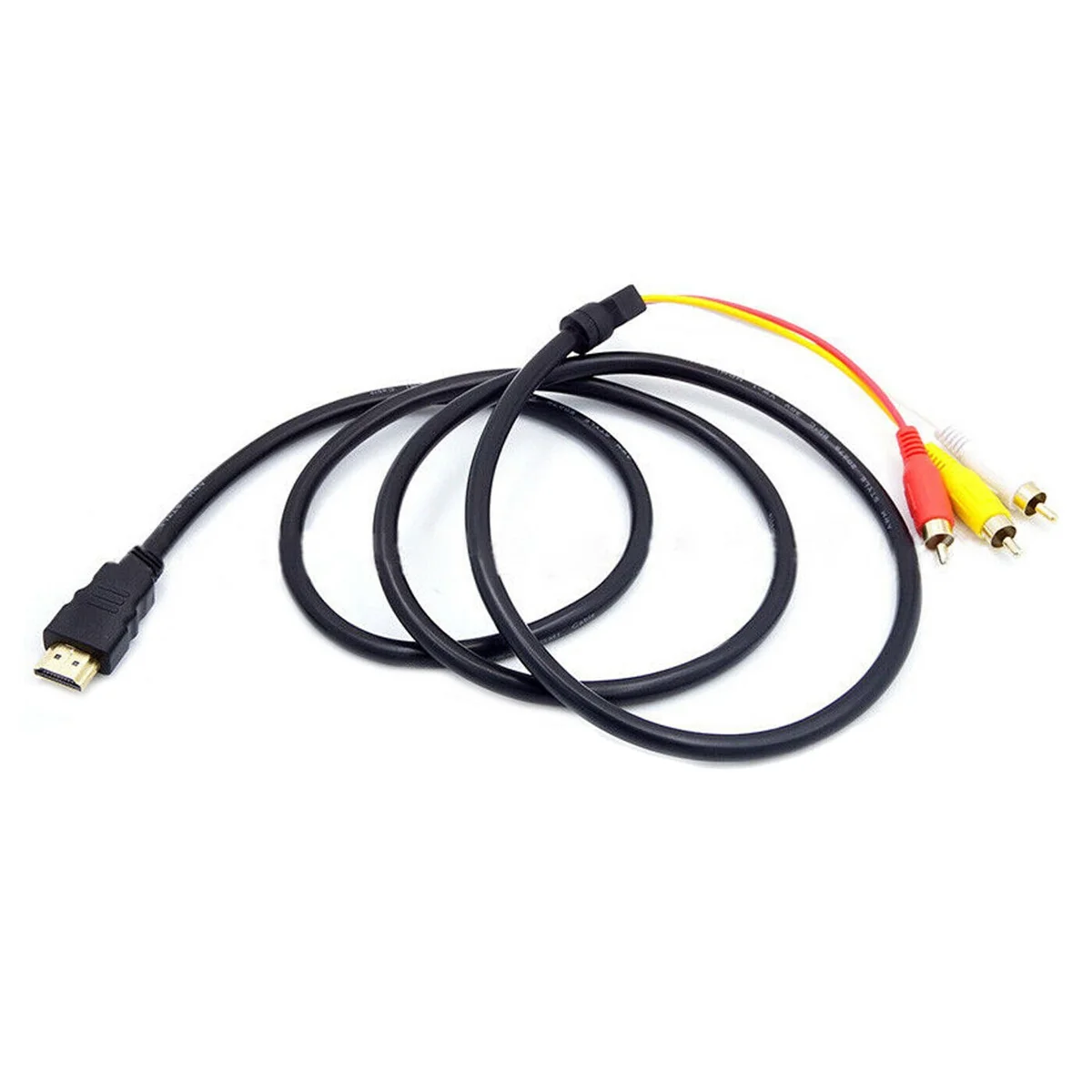 Cavo audio WHQT 1080P compatibile HDMI maschio S-Video a 3 RCA AV con adattatore Phono SCART a 3 RCA