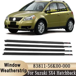 4Pcs Window Weatherstrip Outer Door Glass Moulding Trim Sealing Belt Weather Stripers For Suzuki SX4 Hatchback 83811-56K00-000
