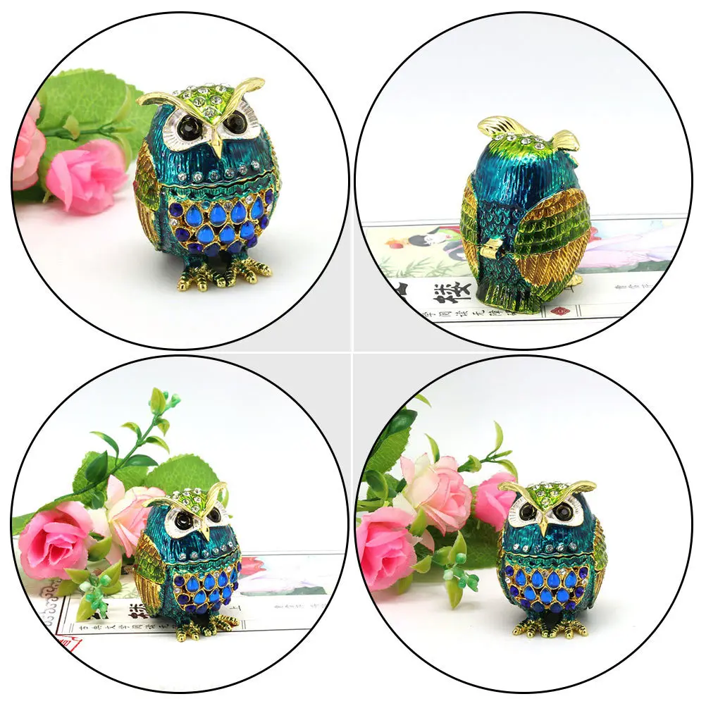 

Desktop Owl Ornaments Decorative Statue Cute European Style Metal Figurine Home