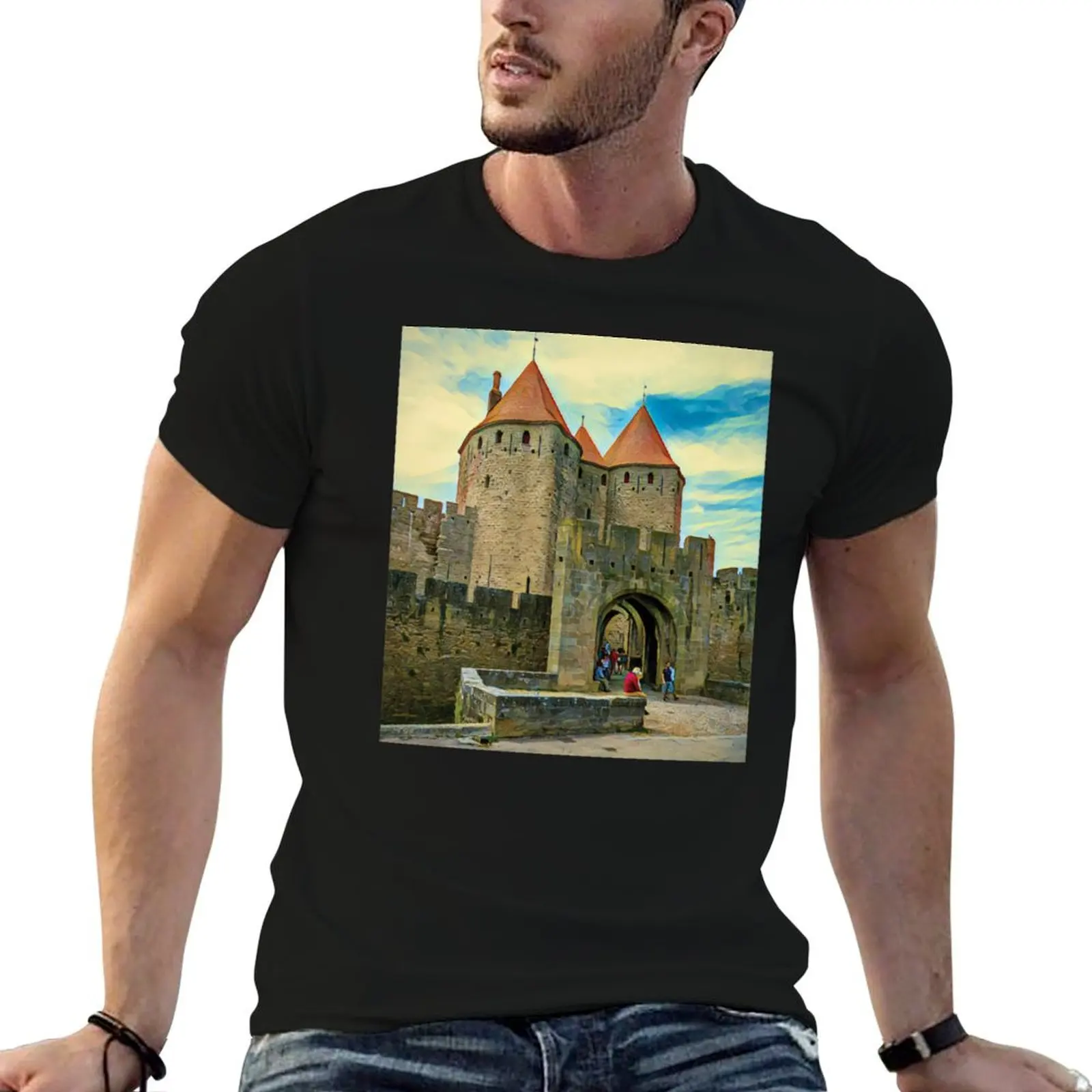 LA Cite , CARCASSONNE , France Premium T-Shirt custom t shirt rapper graphic tees anime workout shirts for men