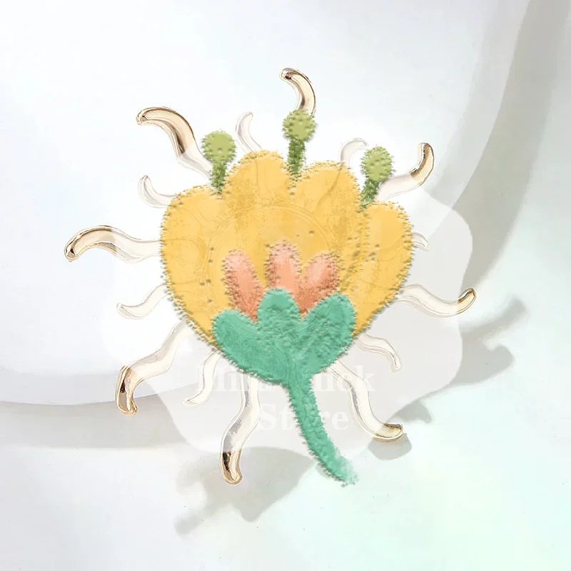 Fashion Personality Sun Flower Brooches Pin For Women Clothing Jewelry Party Accessories