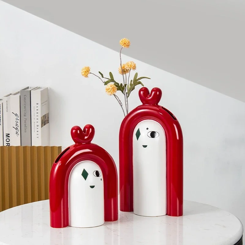 Modern minimalist ceramic vase,Creative ceramic ornaments,home foyer desktop soft decoration crafts home decor Christmas gift
