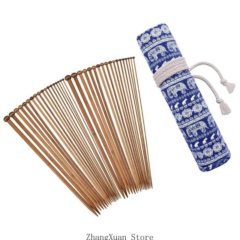 Single Point Knitting Needle Set with Storage Case for Sweater Scarf 3XUF