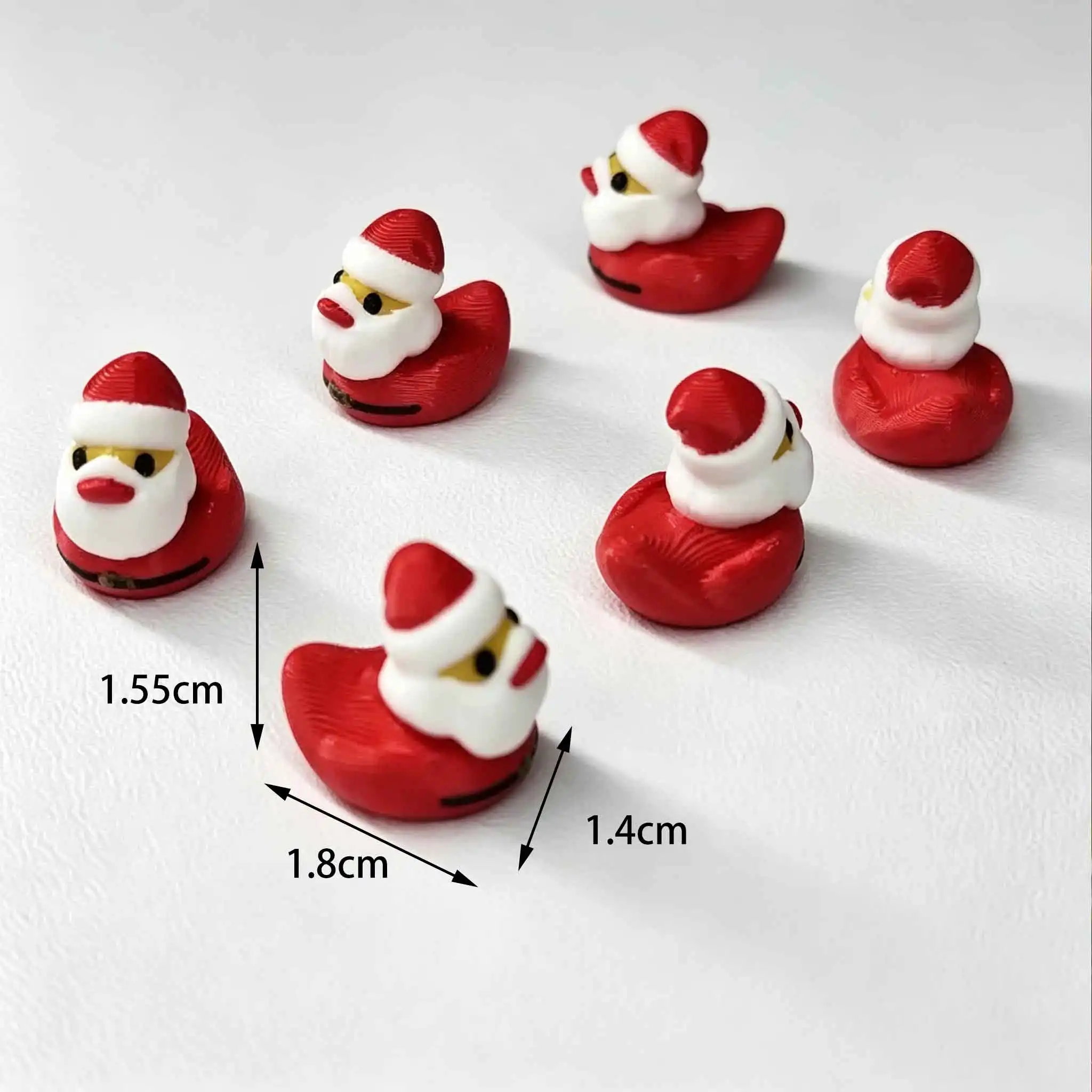 3D Printed Santa Duck Figurine Christmas Home Decor Xmas Holiday Desktop Ornament Gift view 5