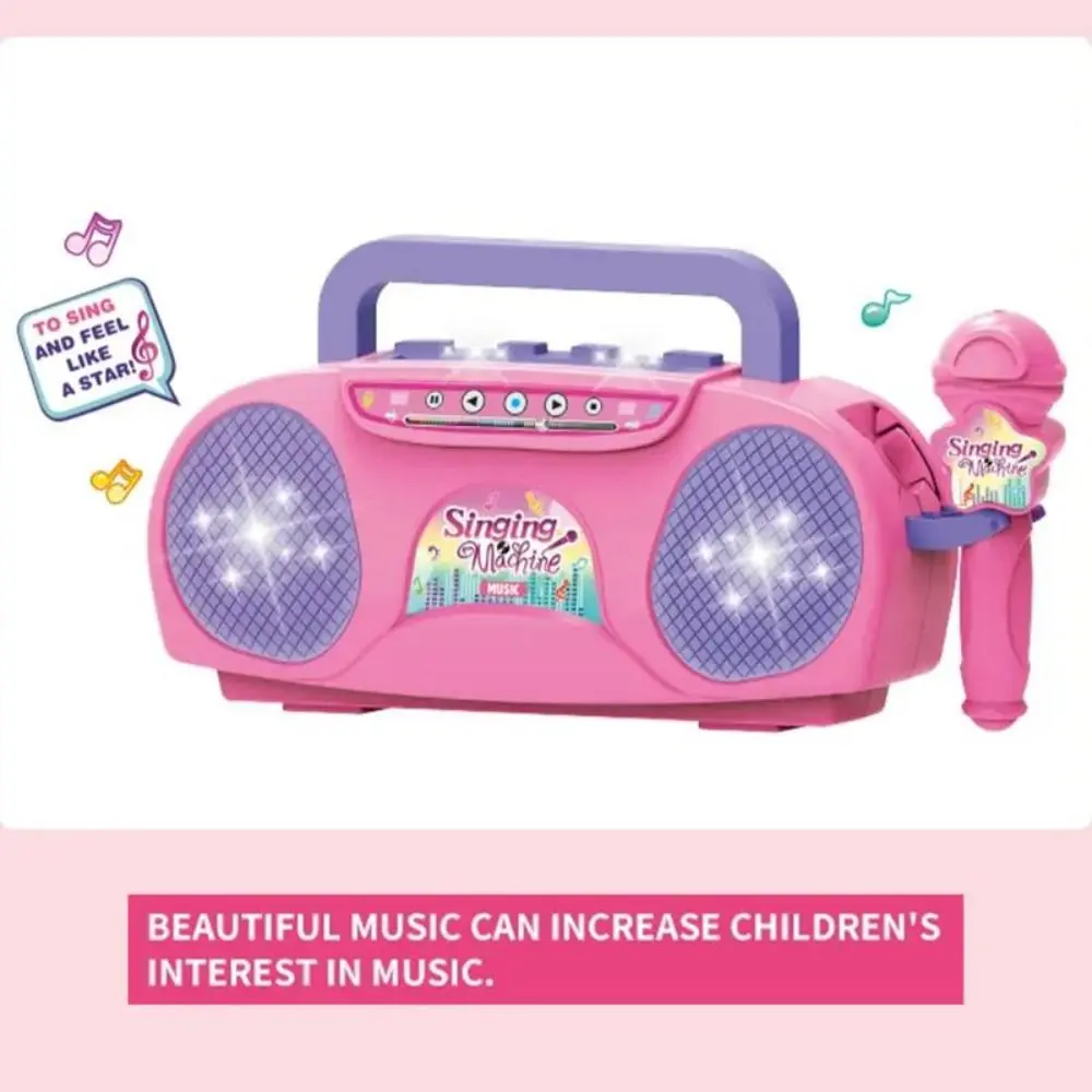 Nueva máquina de canto educativa con luces, micrófono portátil, regalos de Karaoke, instrumentos musicales, juguetes para niña y niño
