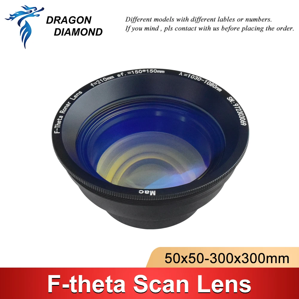 F-theta Field Scan Lens 1064nm 70x70-300x300mm F100-420mm for 1064nm YAG Optical Fiber Laser Marking Machine Parts