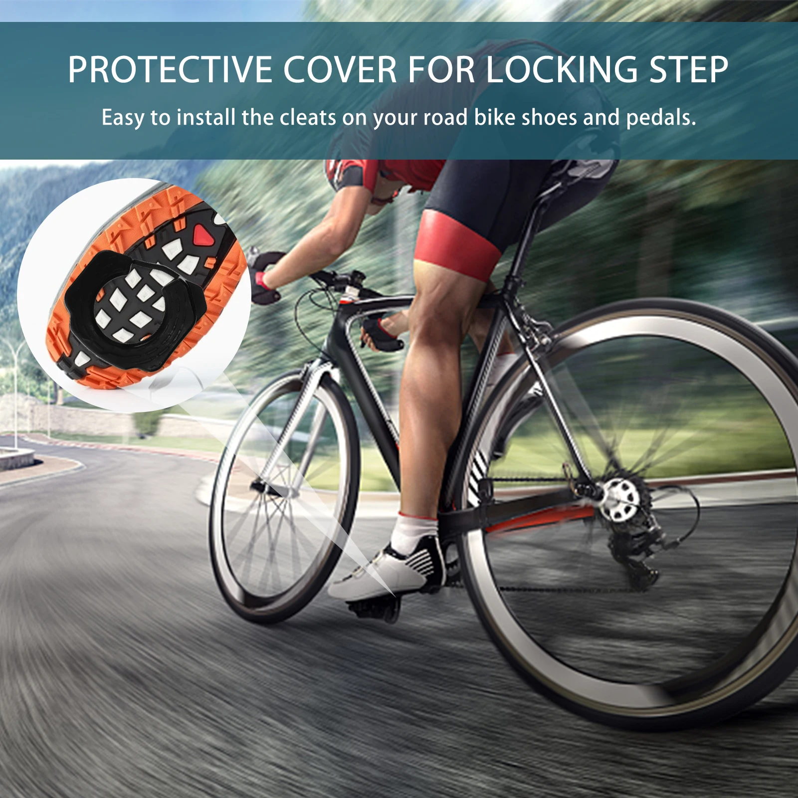 

1 Pair Bike Pedal Cleats Cover Self-Locking Bicycles Cleat Protective Cover Walkable For Road Mountain Bike Durable Plastic