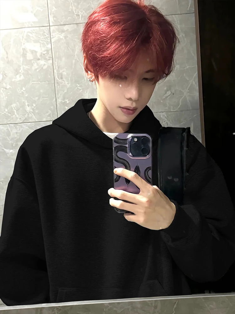 

Bla Fce Lined Hoodie Men's Spring Autumn Casual Loose Fit Heavyweight Hardwearing Cleanfit Jaet Youth Trend Polyester ...