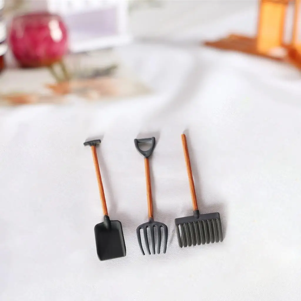 

Miniature Dollhouse Shovel Rake Furniture Set for 1 12 Scale Garden Landscaping Decoration Accessories