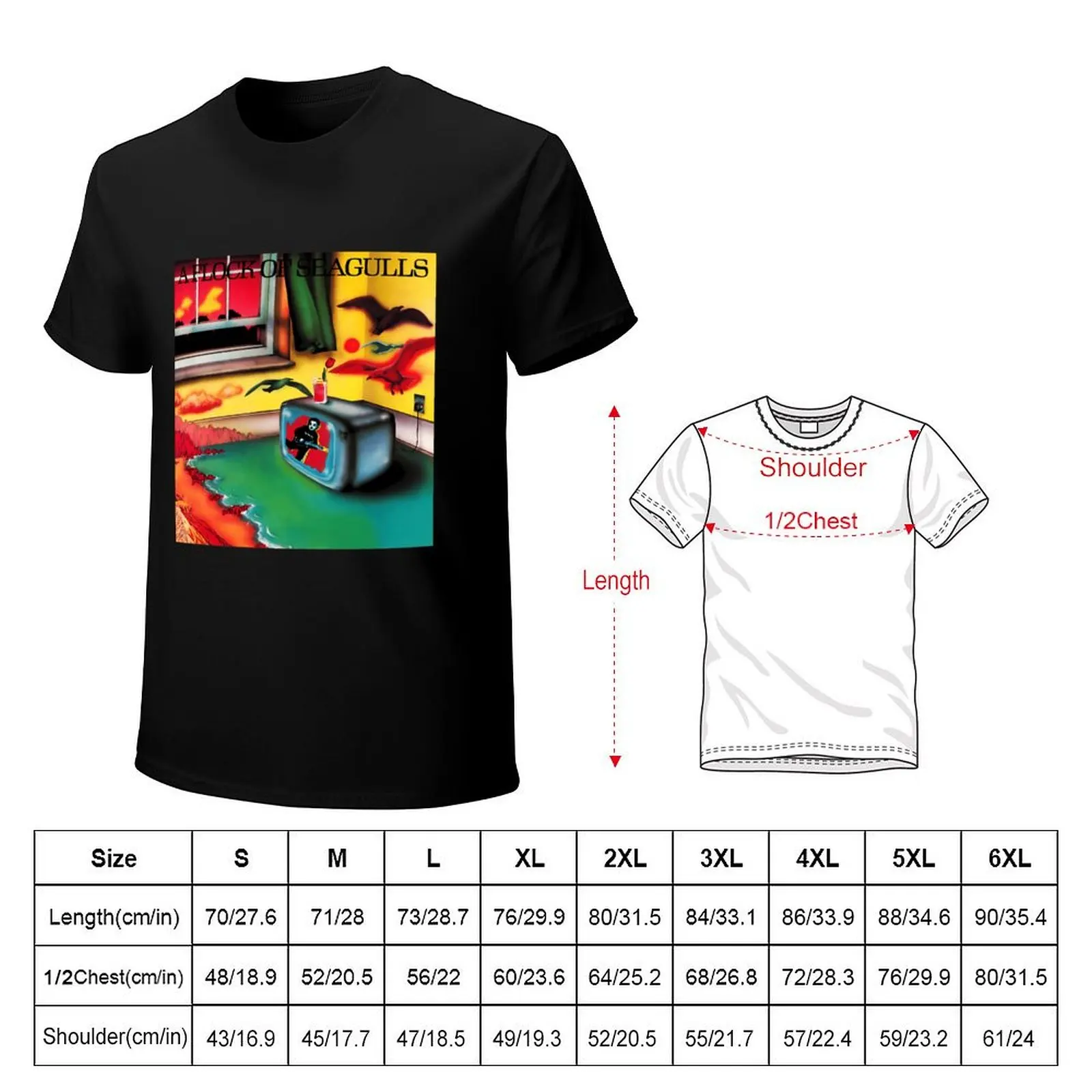 a flock of seagulls T-Shirt Novelty Print Casual Tee Shirt