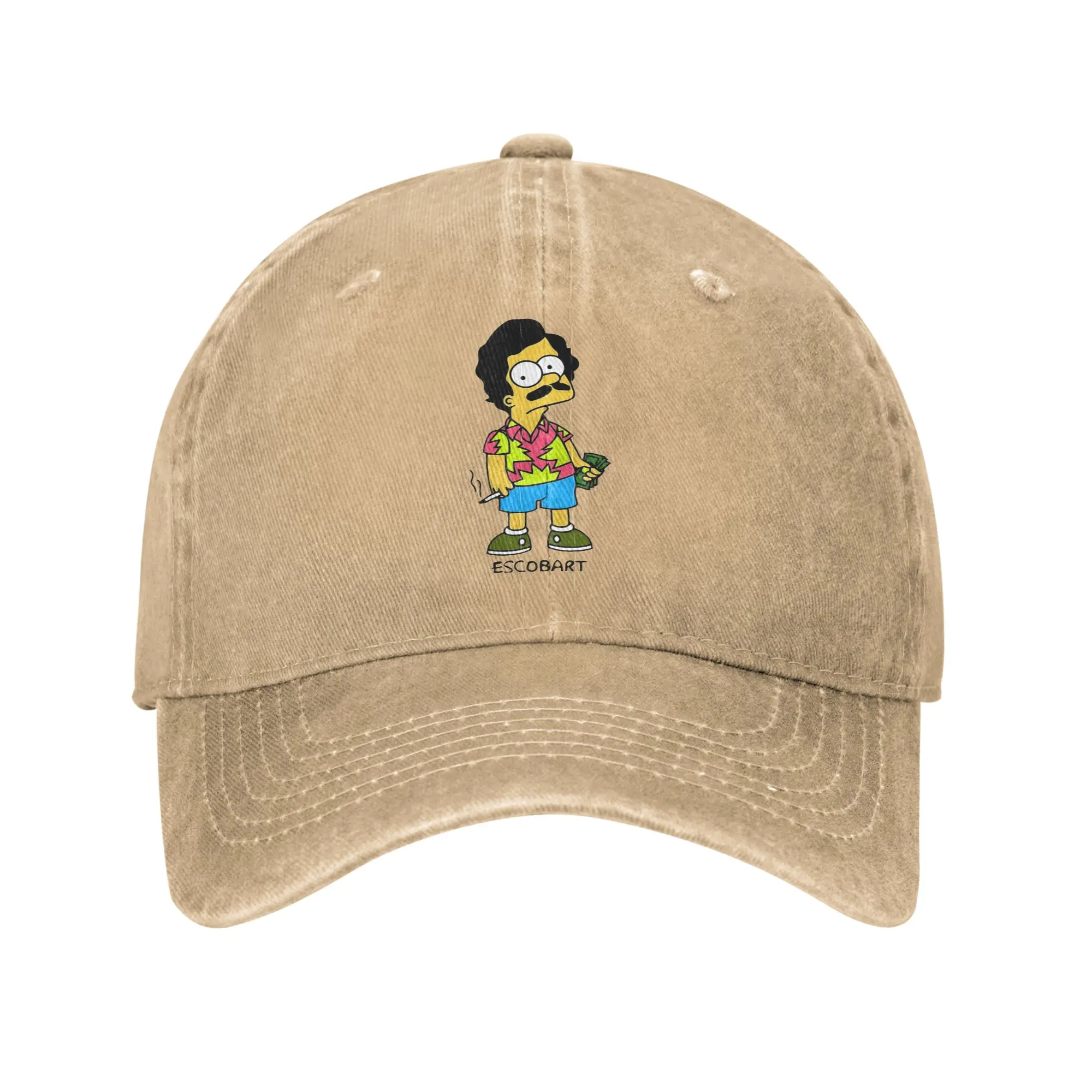 Vintage Pablo Escobar bart Baseball Caps for Men Women Distressed Denim Snapback Cap  Outdoor Travel  Unstructured Soft Hats Cap
