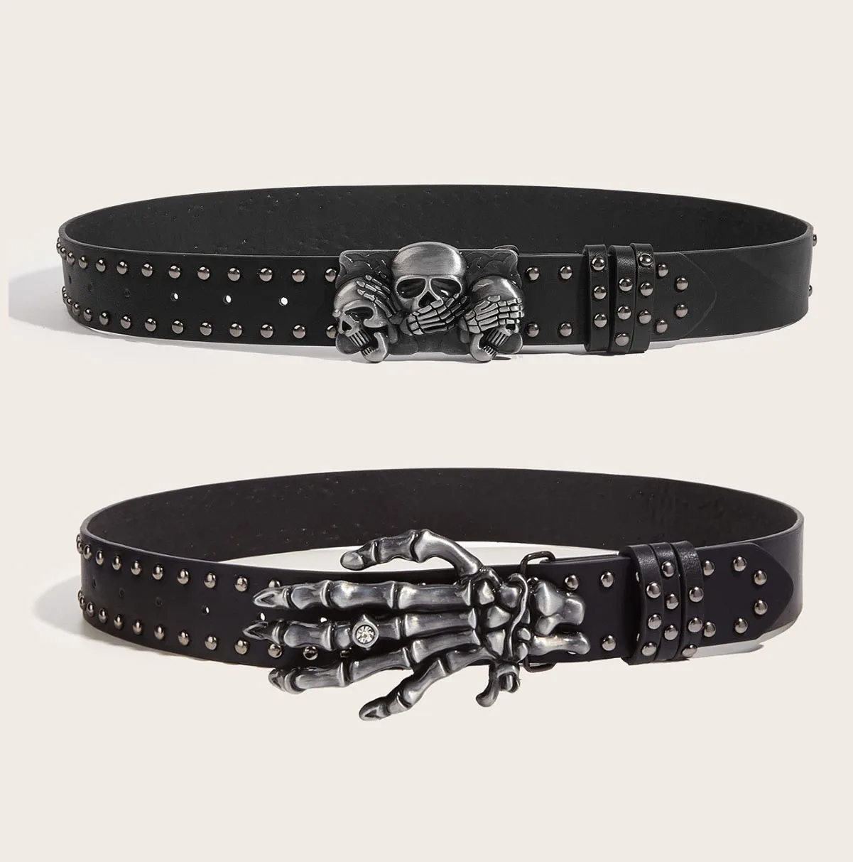 Desinger Belts For Women High Quality Luxury Brand Punk Goth Rivet Black Jeans Unisex Men Belt Paw Skull Buckle Waistband Man