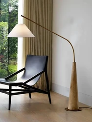 Lámpara de pie de pesca de nogal minimalista, creativa y moderna, lámpara de noche para dormitorio, arte de estudio, decoración del hogar, luces de suelo Led