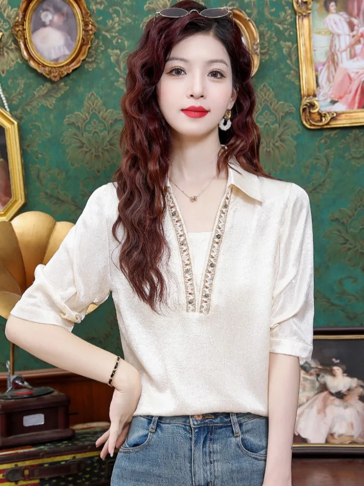 

Unique Design ort Sve irt Women's Sle Beautiful Pleated adient Blouse Summer Faionable Casual Loose Fit Top